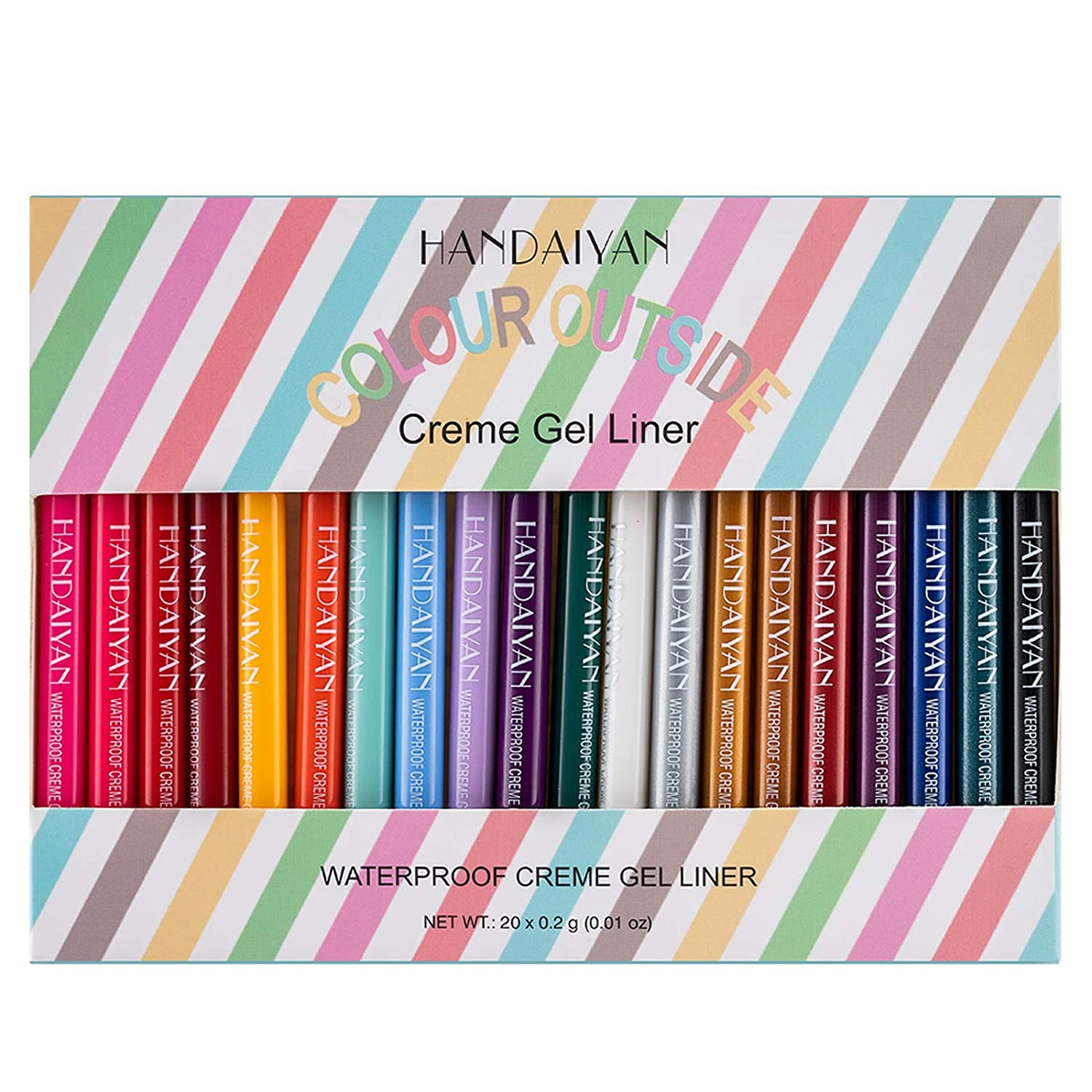 COOSA Waterproof Eye Liner Pencil Set 20 Colors Natural Matte Long Lasting Eyeliners Eye Makeup Pencils,Easy Apply Colored Eyeliner Retractable Eye Makeup Liners and Shadow Pencil for Women